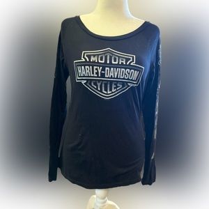 Harley Davidson ladies long sleeve bling Angel wing t-shirt size large